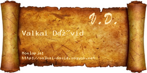Valkai Dávid névjegykártya
